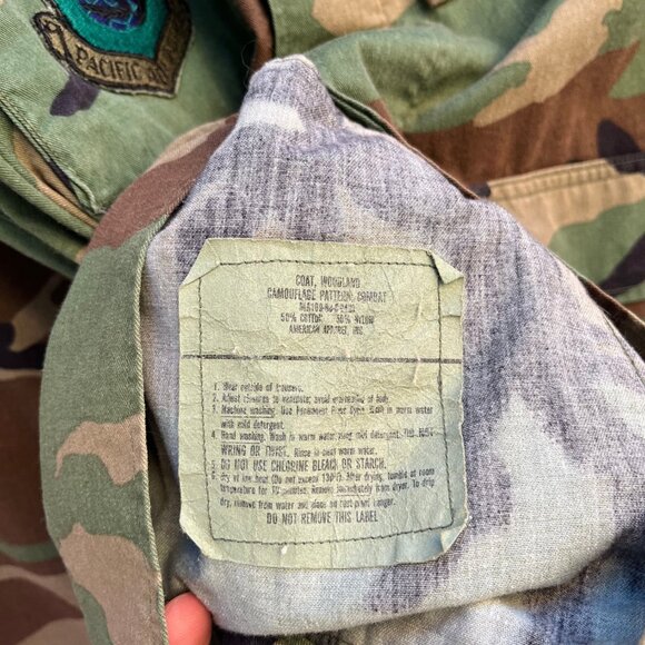 80's USAF Military Woodland Camouflage Combat Jacket - Picture 4 of 5